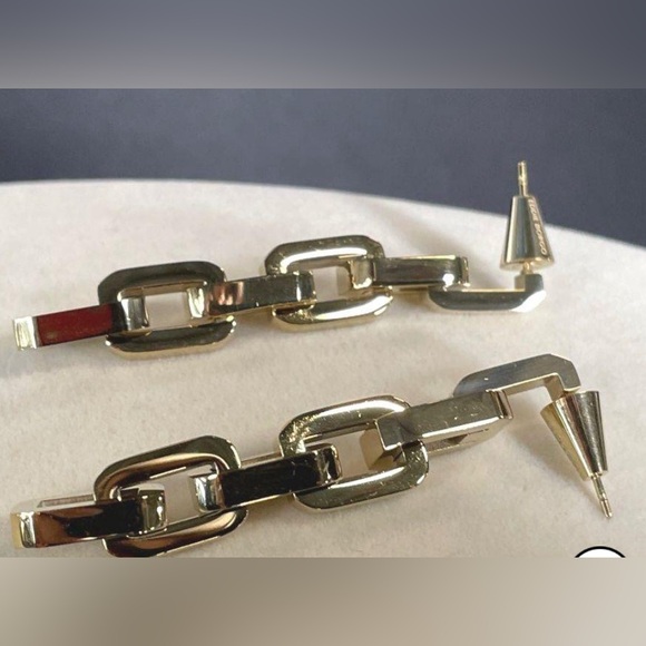 Eddie Borgo Gold Vermeil Supra chain link earrings with dust bag - Picture 6 of 7